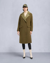 LAFLEUR WOOL LONG WRAP COAT-MARSH
