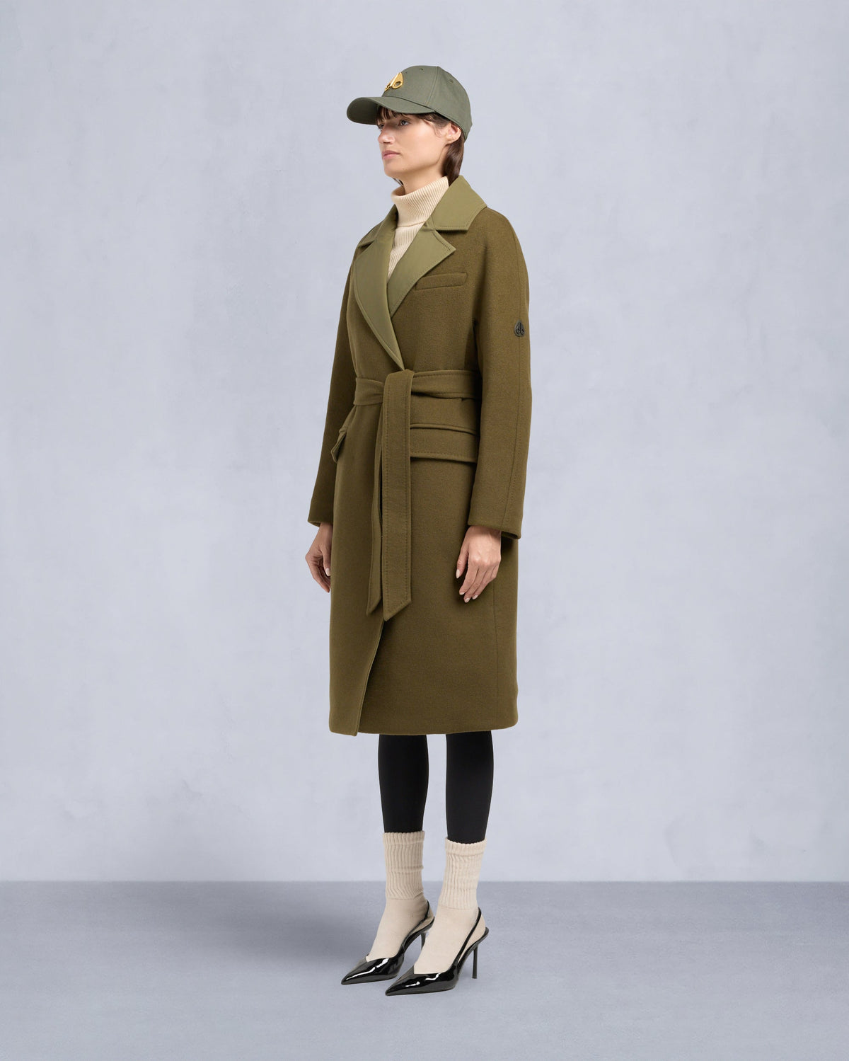 LAFLEUR WOOL LONG WRAP COAT-MARSH
