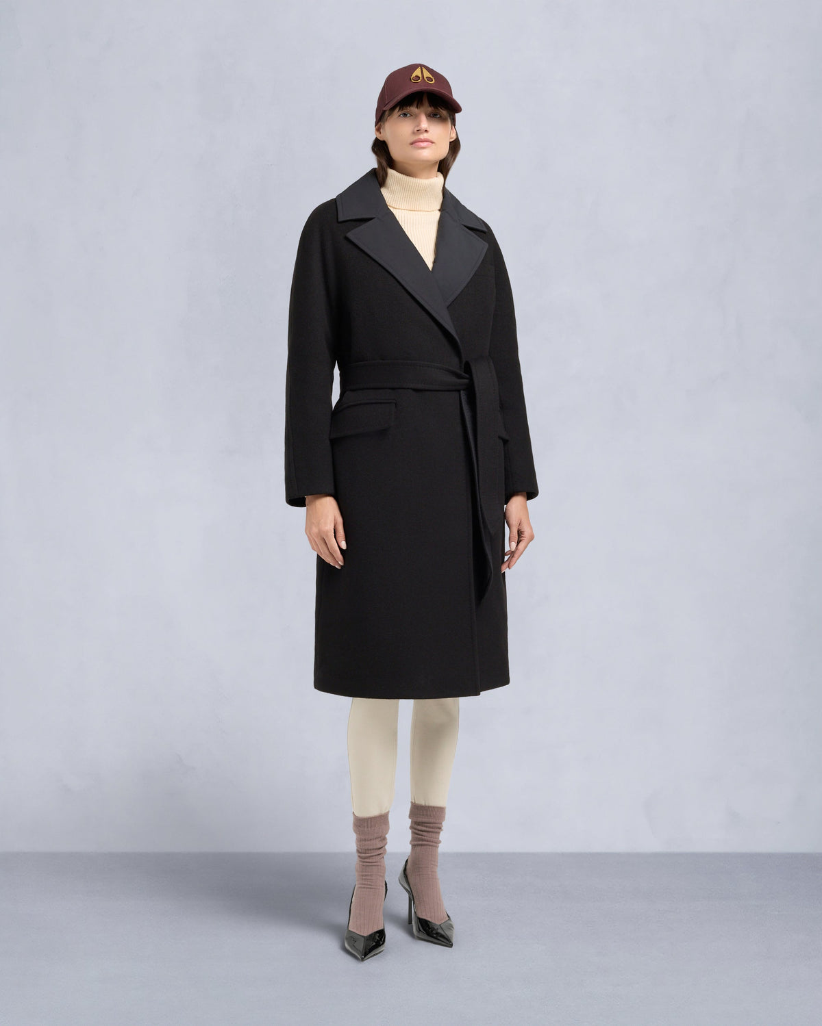 LAFLEUR WOOL LONG WRAP COAT
