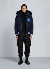 NHL X MOOSE KNUCKLES MAPLE LEAFS BOMBER JACKET