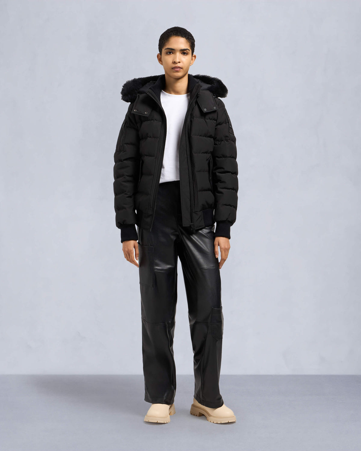 ONYX LADRIERE SHEARLING BOMBER JACKET
