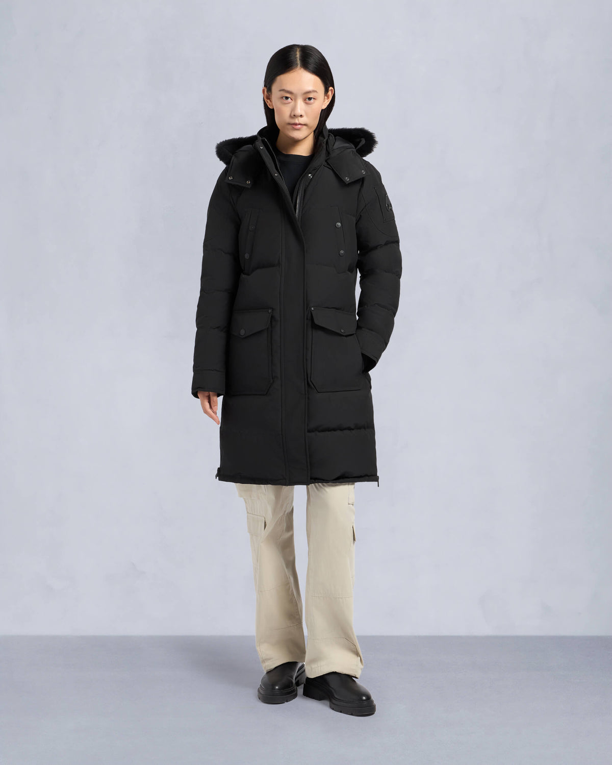 ONYX SHEARLING CAUSAPSCAL PARKA