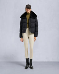 BELLE DUNE SHORT SHEARLING TRIM PUFFER