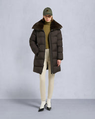 BELLE DUNE LONG SHEARLING TRIM PUFFER