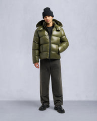 KINGS PUFFER SHEARLING TRIM JACKET