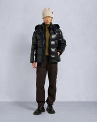 KINGS PUFFER SHEARLING TRIM JACKET